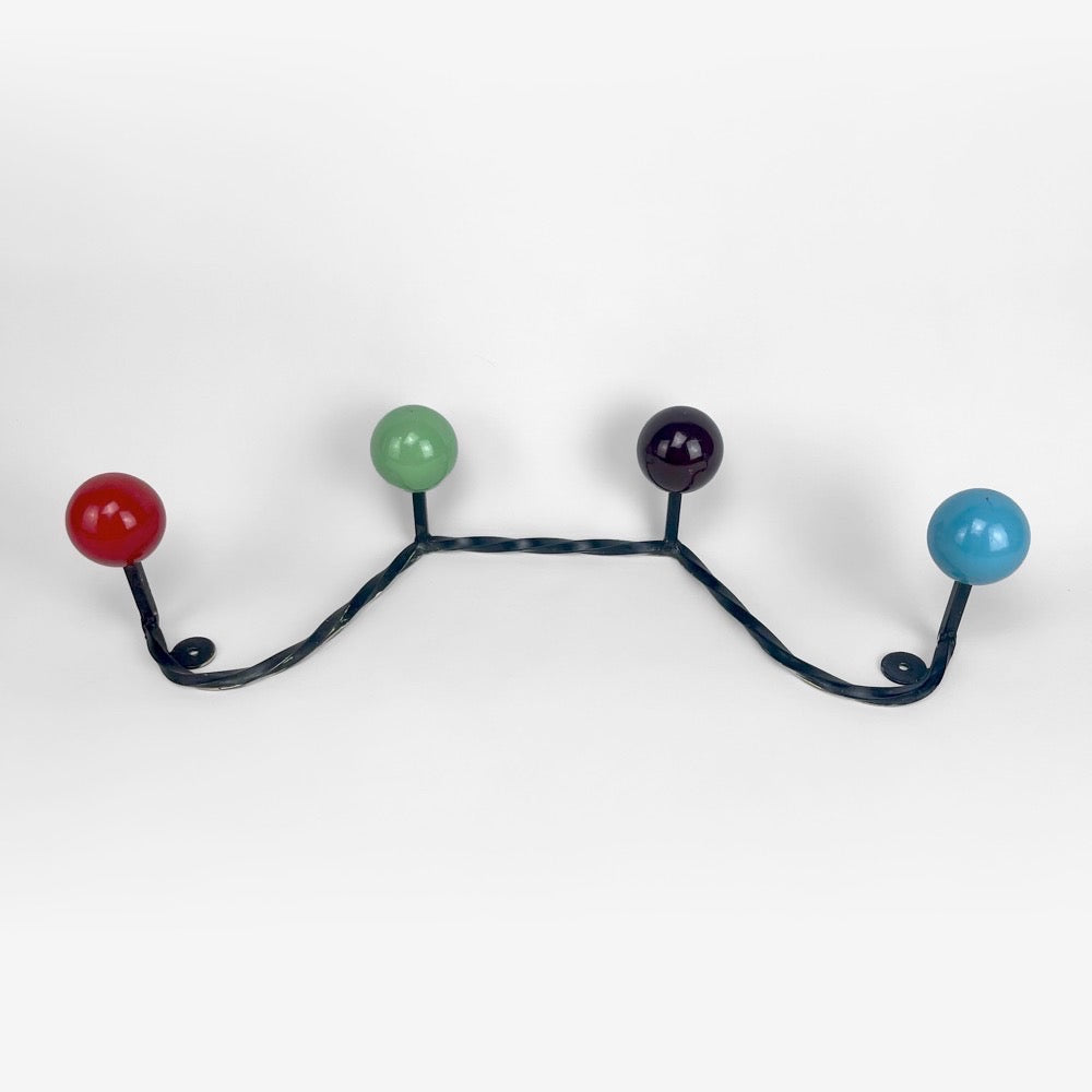 Porte-manteaux boules et fer forgé années 50/60