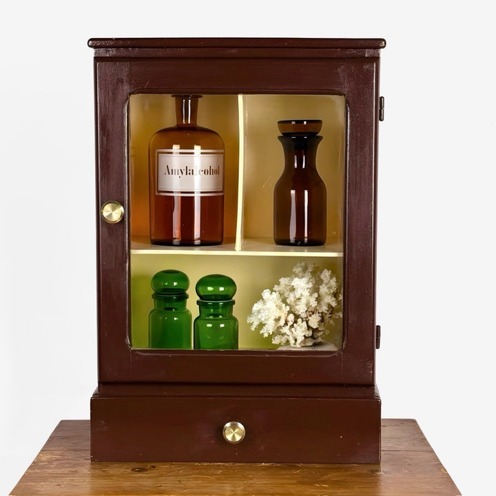 Armoire à pharmacie ancienne bois et verre