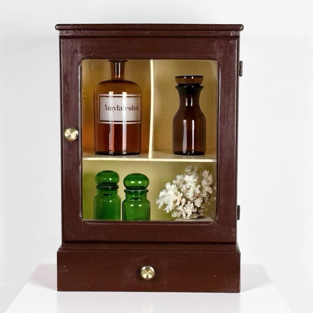 Armoire à pharmacie ancienne bois et verre