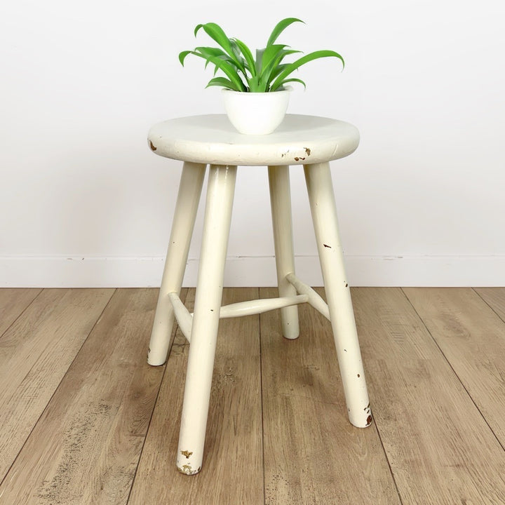 Tabouret d'atelier en bois peint vintage