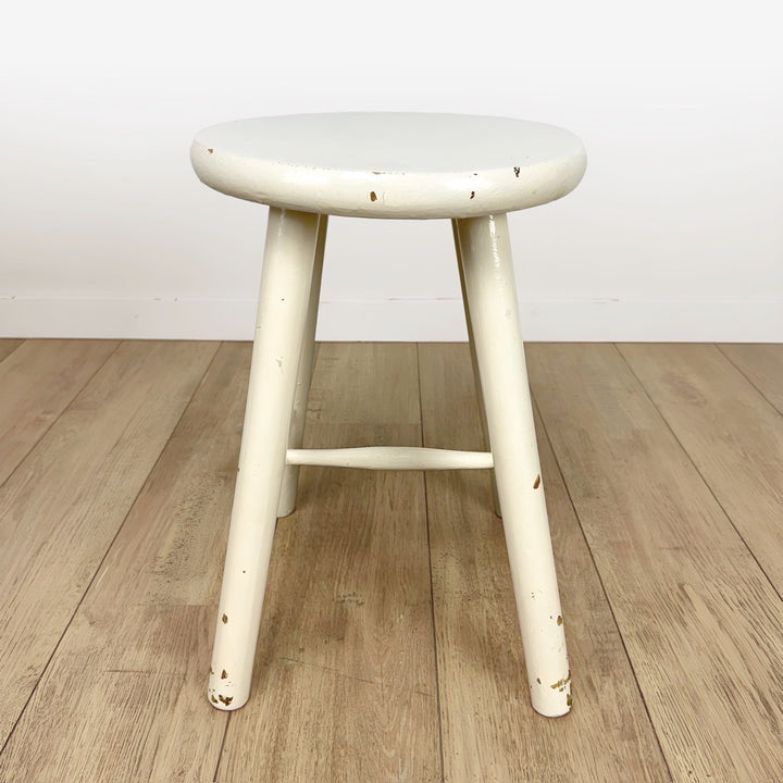 Tabouret d'atelier en bois peint vintage