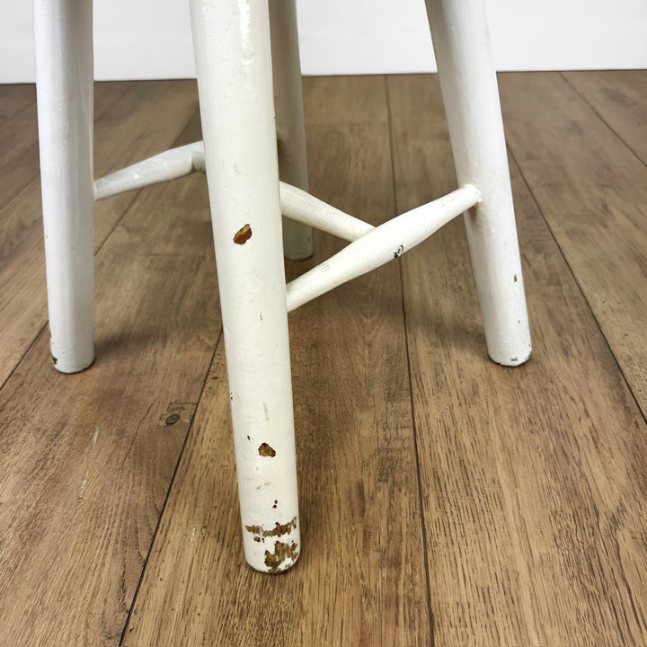 Tabouret d'atelier en bois peint vintage
