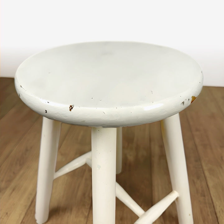 Tabouret d'atelier en bois peint vintage