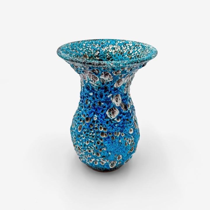 Vase écume turquoise Émaux des Glaciers 70's