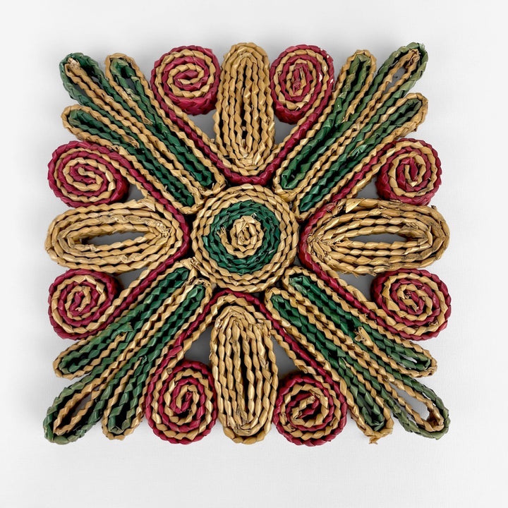Lot de dessous de plat en raphia tressé années 70