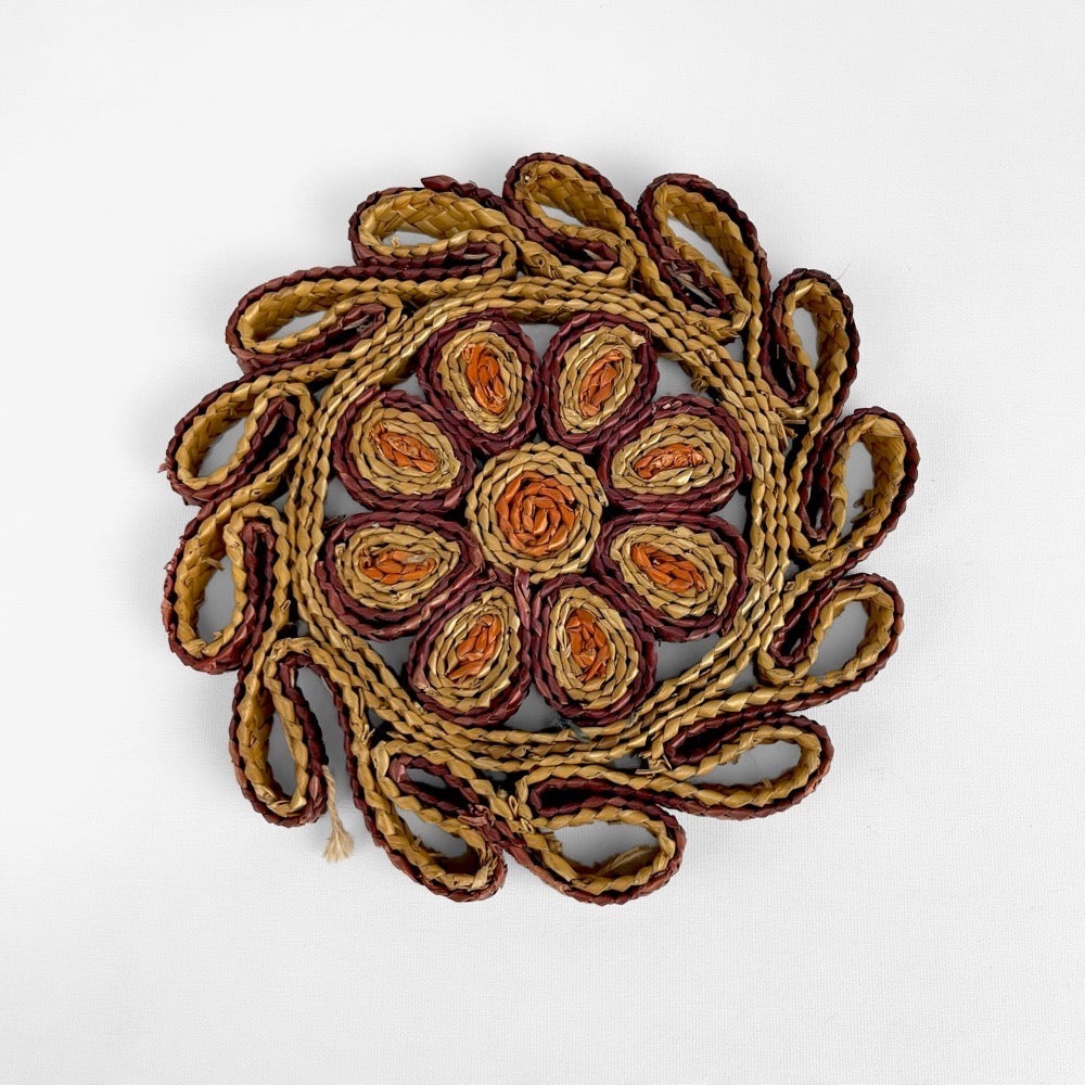 Lot de dessous de plat en raphia tressé années 70