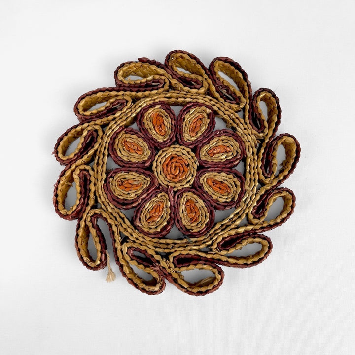 Lot de dessous de plat en raphia tressé années 70