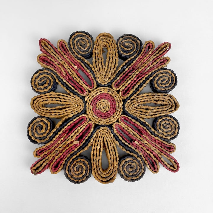Lot de dessous de plat en raphia tressé années 70