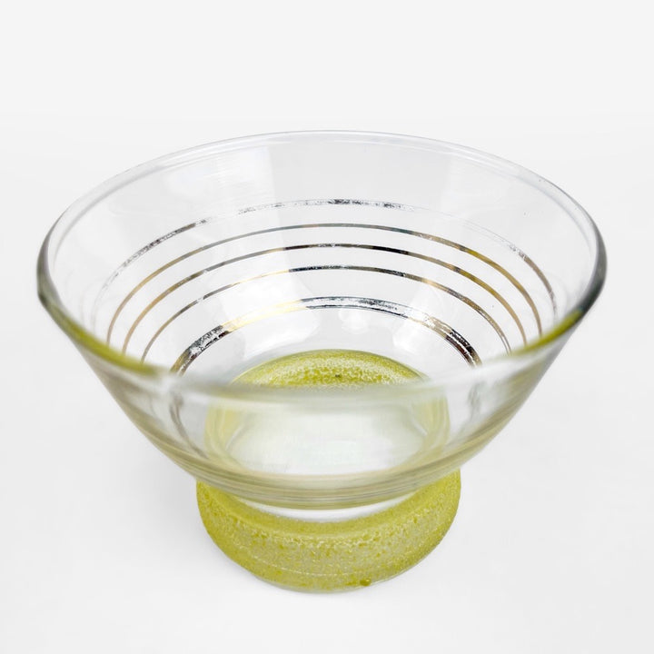 Coupes en verre granité et cerclage doré années 50