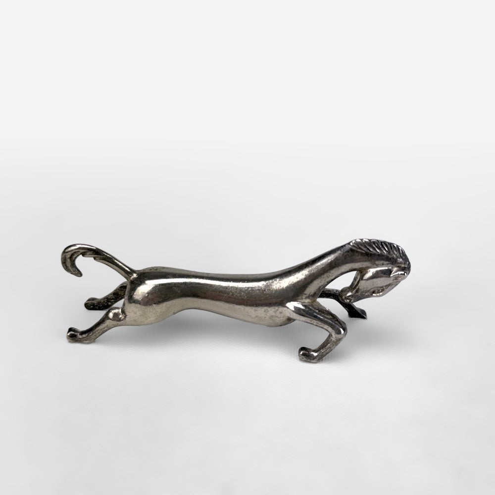 Porte-couteaux chevaux métal argenté vintage