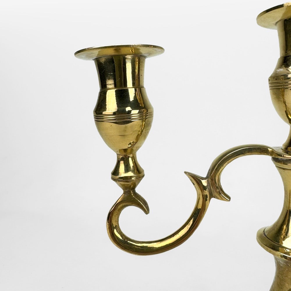 Chandelier 3 feux métal doré vintage