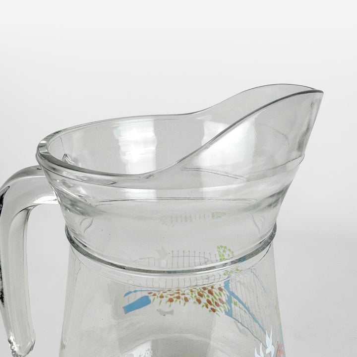 Carafe Yves Rocher sérigraphie romantique vintage