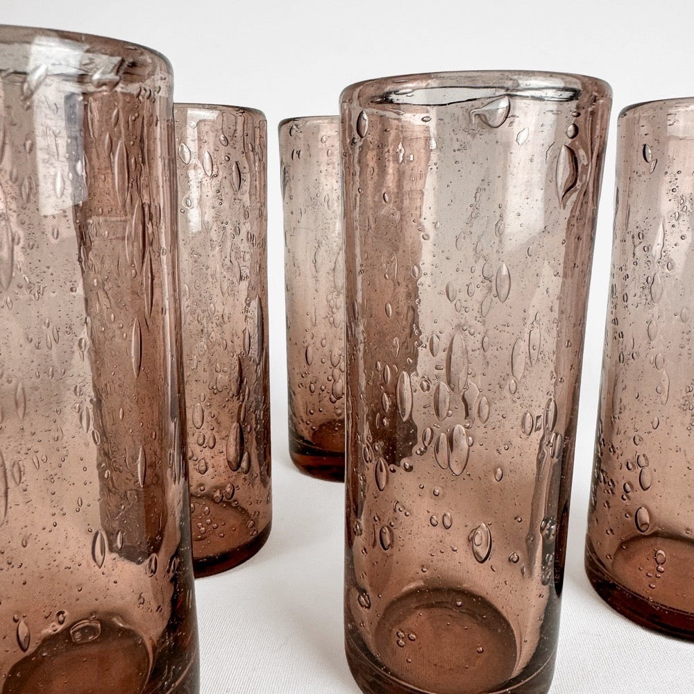 Grands verres à orangeade bullés Biot vintages