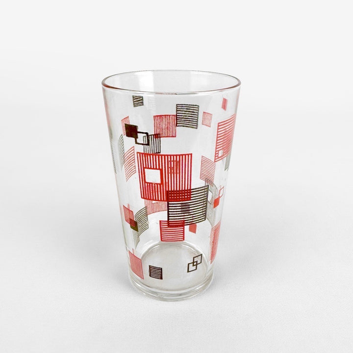Duo de verres à limonade graphiques sérigraphiés années 50