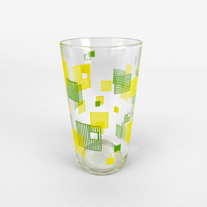 Duo de verres à limonade graphiques sérigraphiés années 50