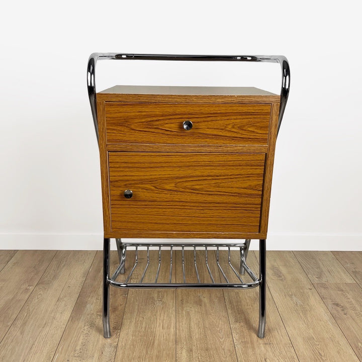 Meuble d'entrée design chrome et Formica années 60