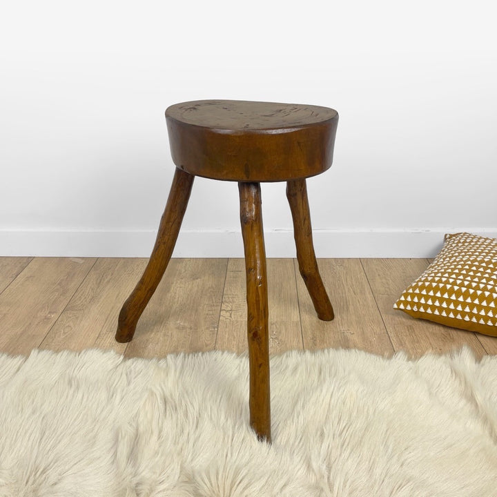 Tabouret brutaliste ancien
