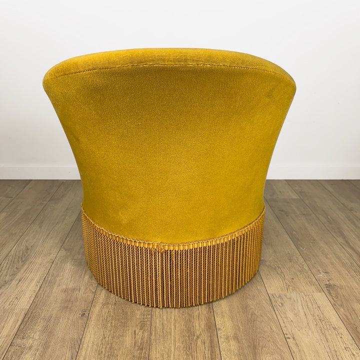 Paire de fauteuils crapauds velours moutarde