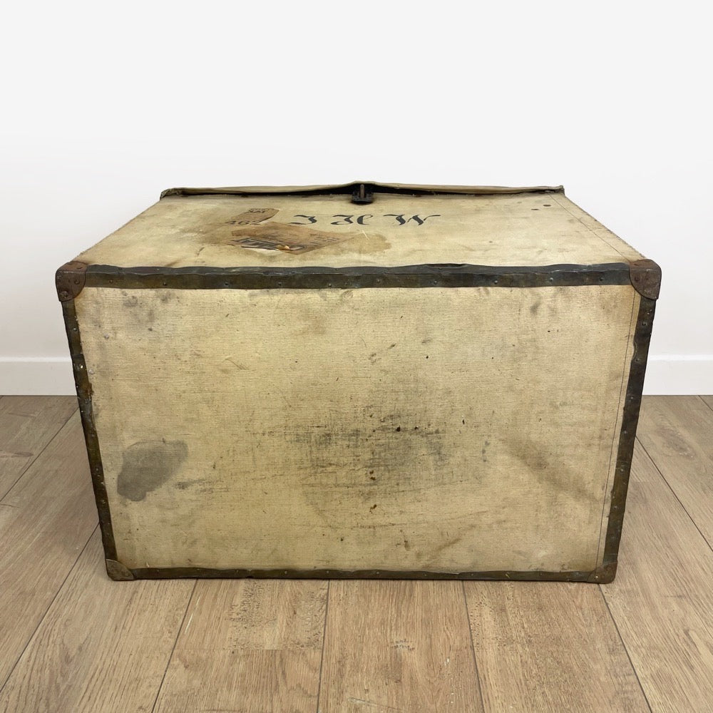 Grande caisse de transport bois et jute "Chargeurs Réunis" 1910