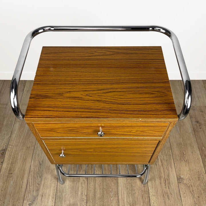 Meuble d'entrée design chrome et Formica années 60