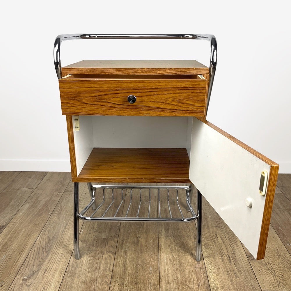 Meuble d'entrée design chrome et Formica années 60