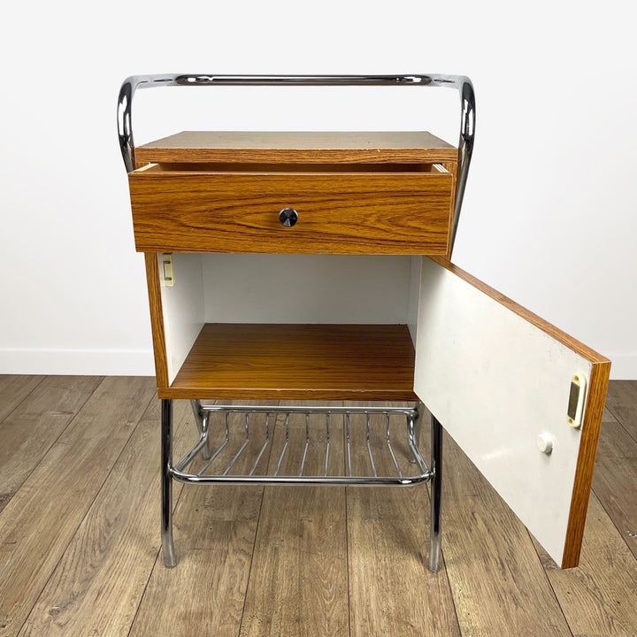 Meuble d'entrée design chrome et Formica années 60
