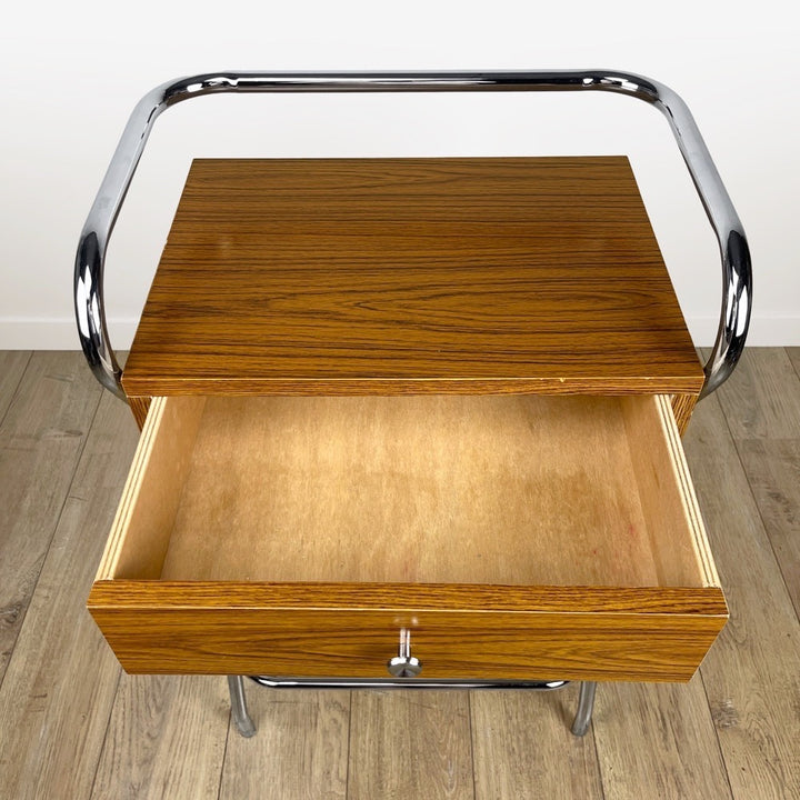Meuble d'entrée design chrome et Formica années 60