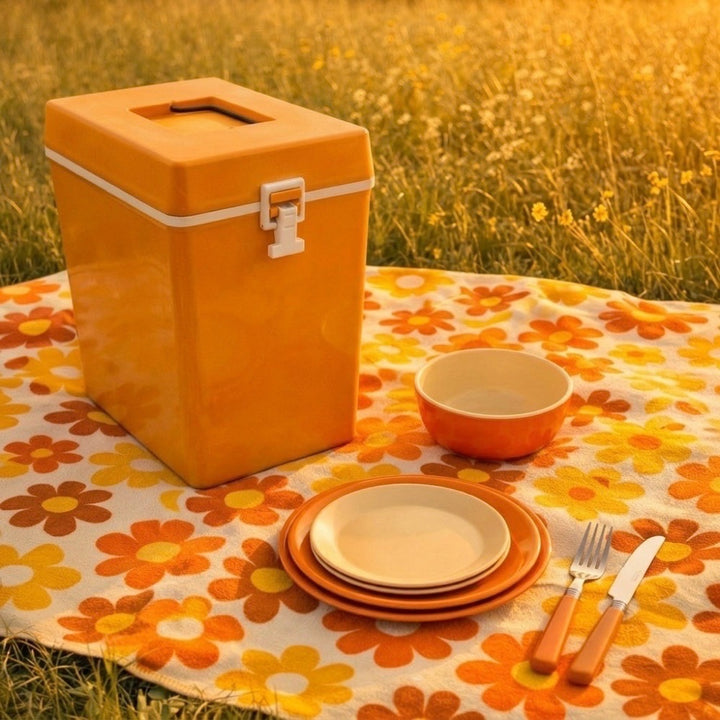 Glacière vintage orange pop