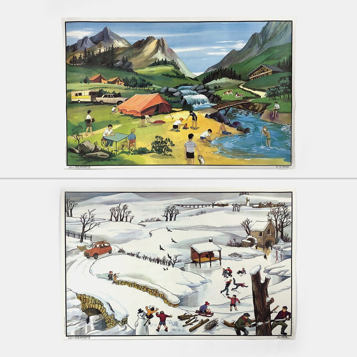Tableau pédagogique "LE CAMPING" et "L'HIVER"