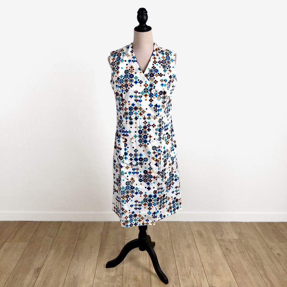 Robe tablier Flower Power vintage