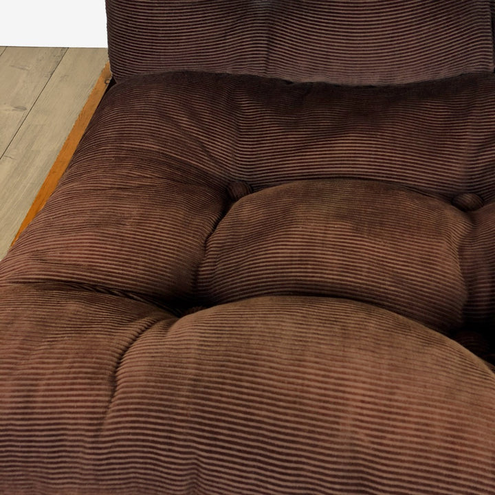 Fauteuil chauffeuse scandinave en pin années 70