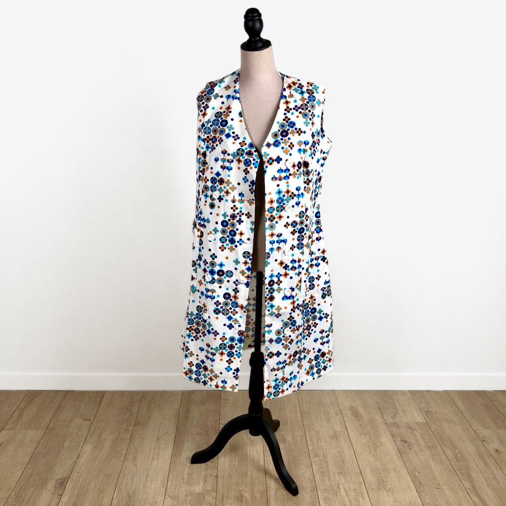 Robe tablier Flower Power vintage