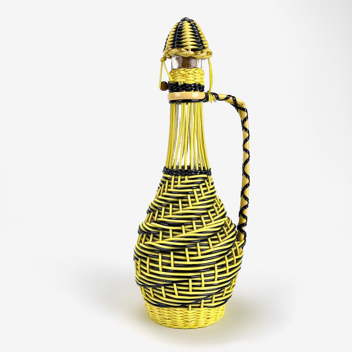 Duo de bouteilles en verre et fils scoubidou