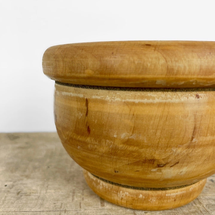 Mortier et pilon ancien en bois d'olivier