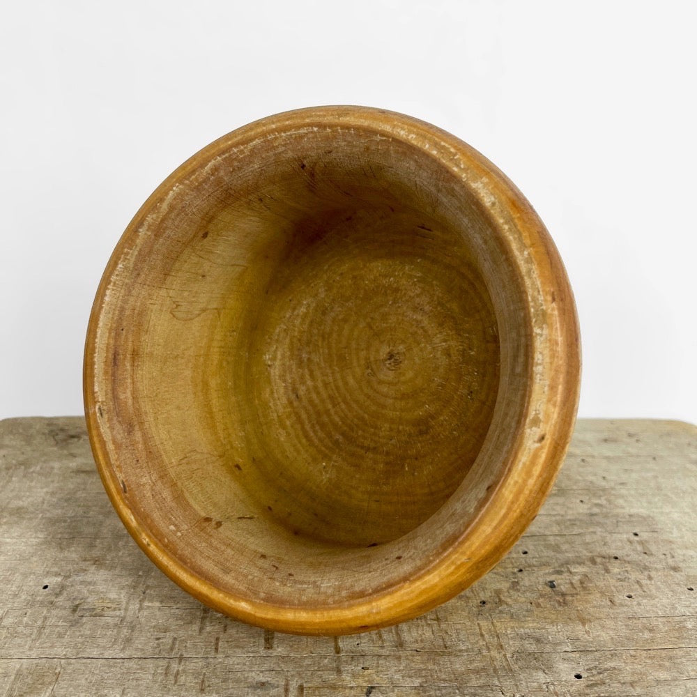 Mortier et pilon ancien en bois d'olivier