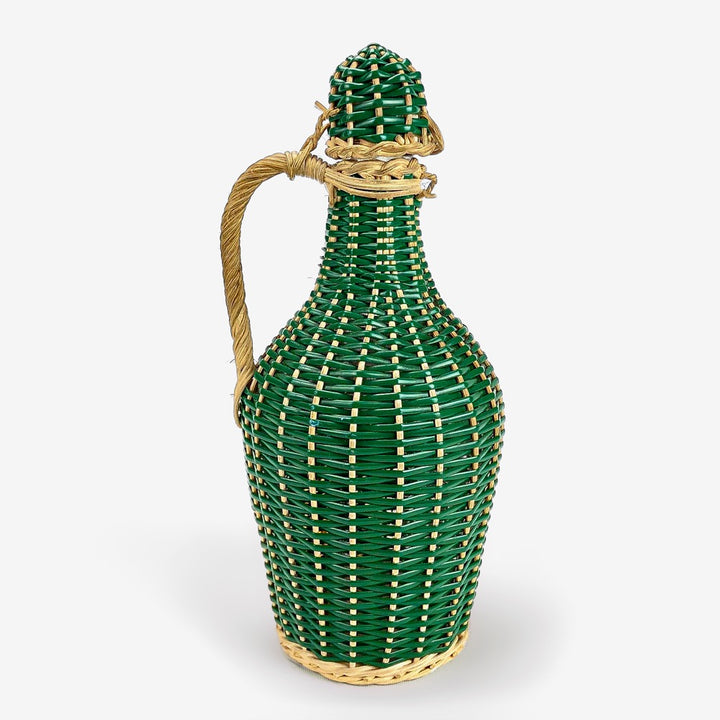 Duo de bouteilles en verre et fils scoubidou