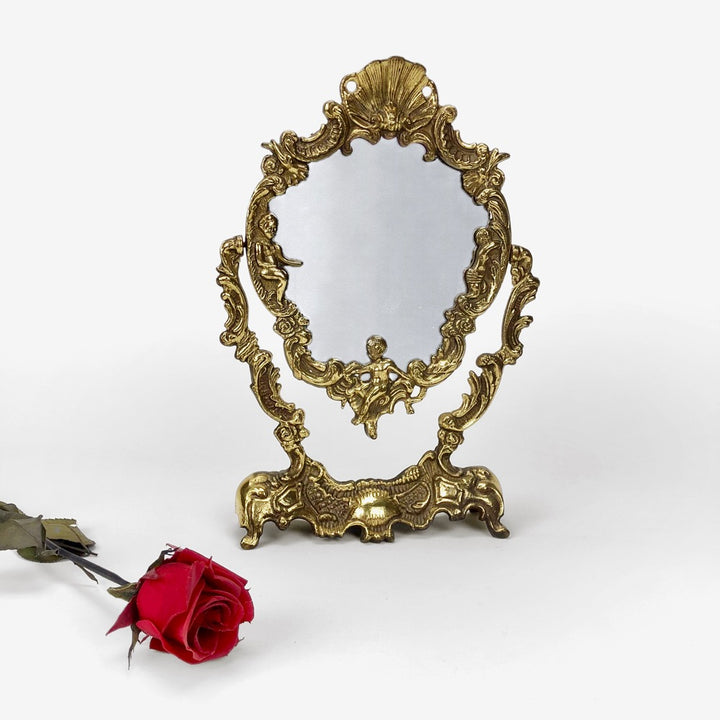 Miroir psyché en laiton de style baroque