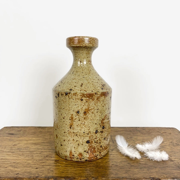 Vase soliflore en grès pyrité
