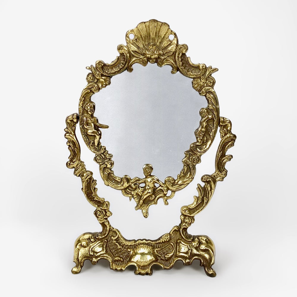 Miroir psyché en laiton de style baroque