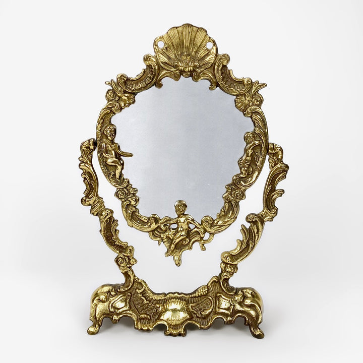 Miroir psyché en laiton de style baroque