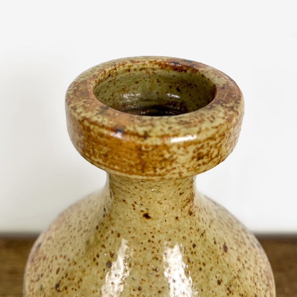 Vase soliflore en grès pyrité