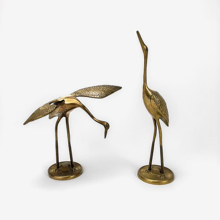 Couple de hérons en laiton