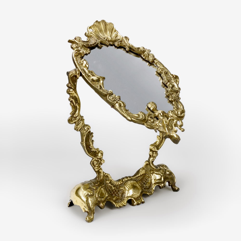 Miroir psyché en laiton de style baroque