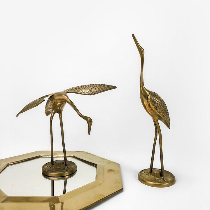 Couple de hérons en laiton