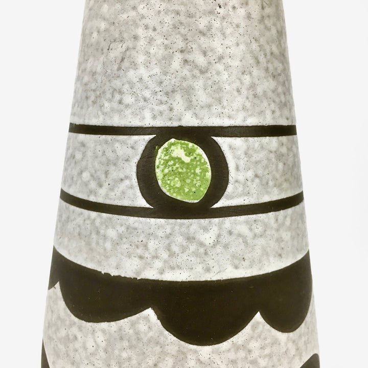 Vase conique à motifs géométriques des années 60