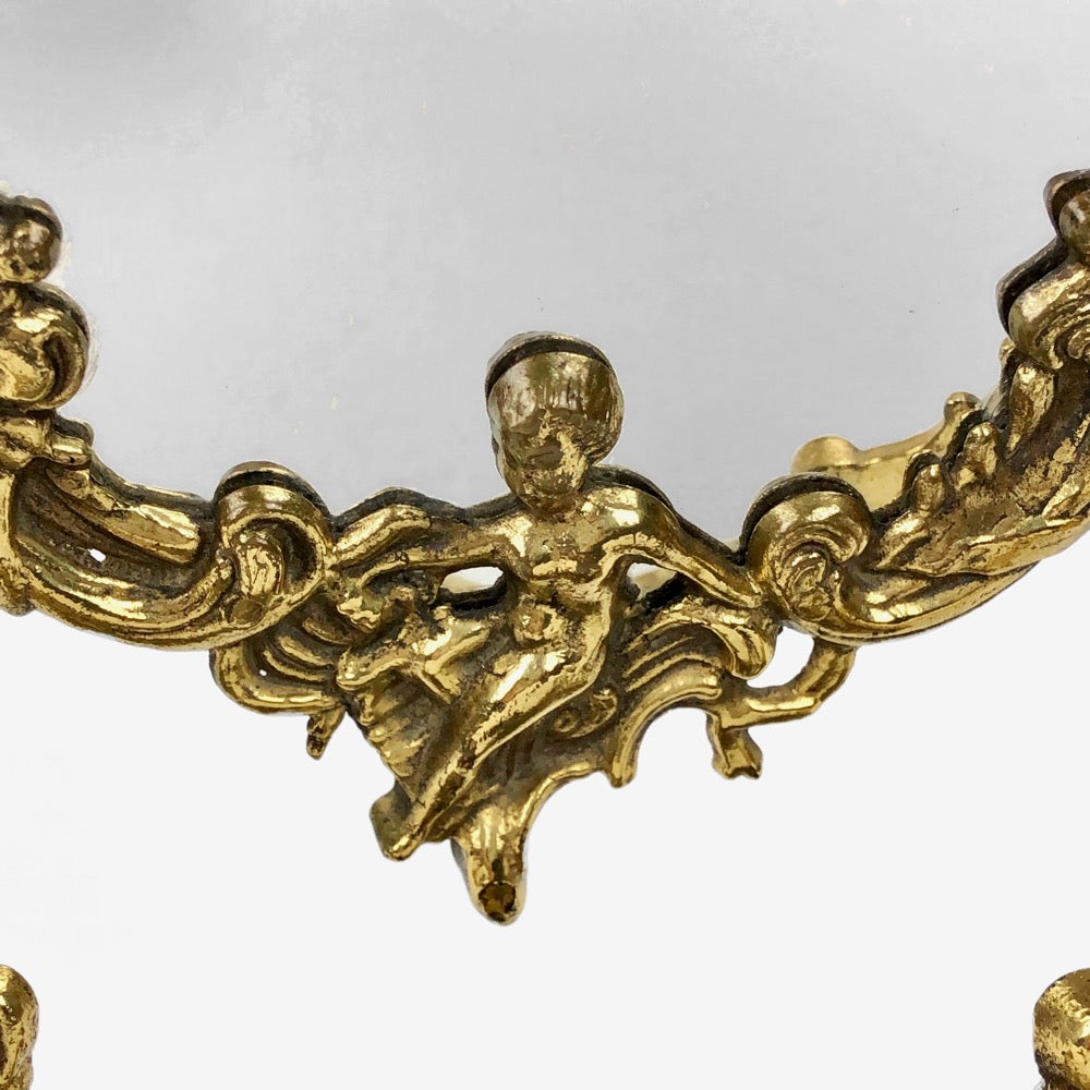 Miroir psyché en laiton de style baroque