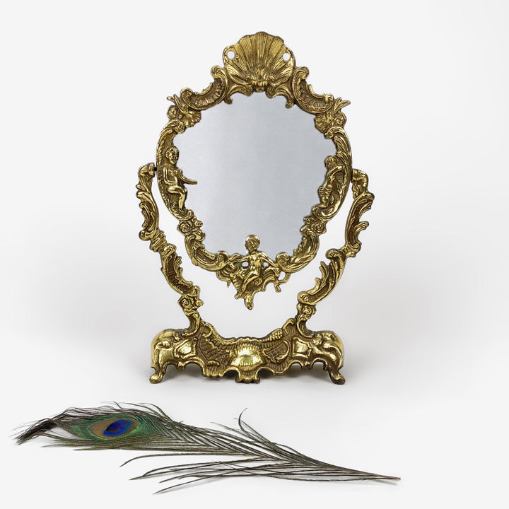 Miroir psyché en laiton de style baroque