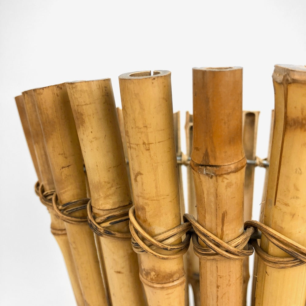 Grand cache-pot rétro en bambou et rotin