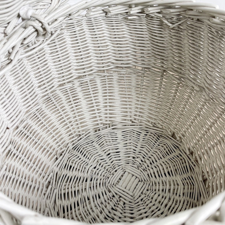 Corbeille à linge ronde shabby années 80