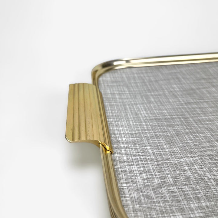 Plateau laiton et Formica Italie années 50